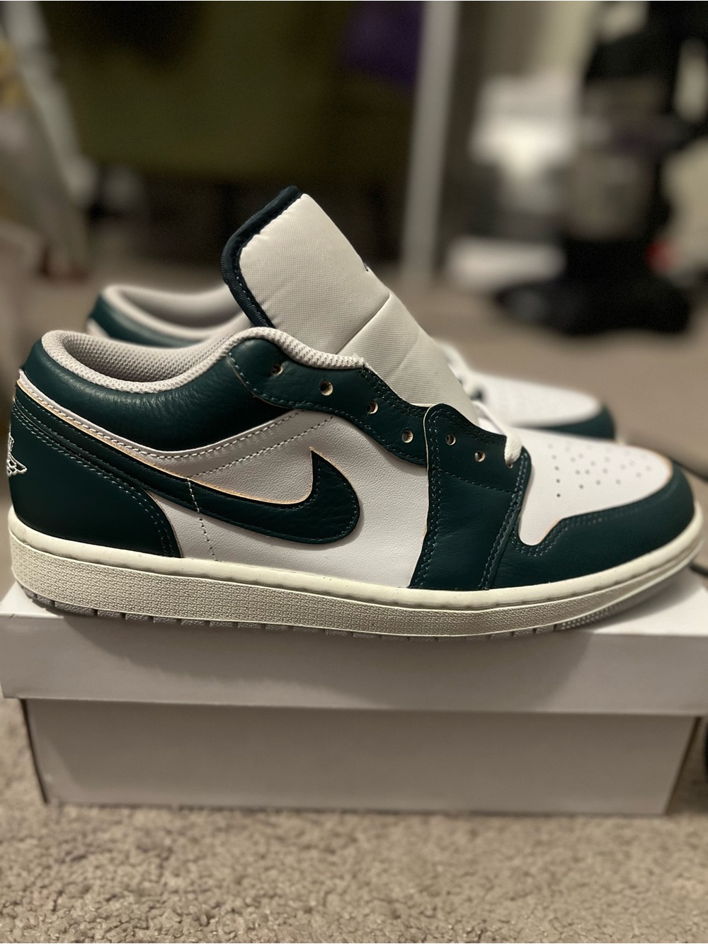 Nike Air Jordan 1 Low — White and Dark Green